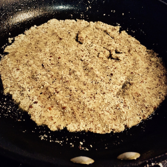 Almond Flour Flatbread in the skillet
