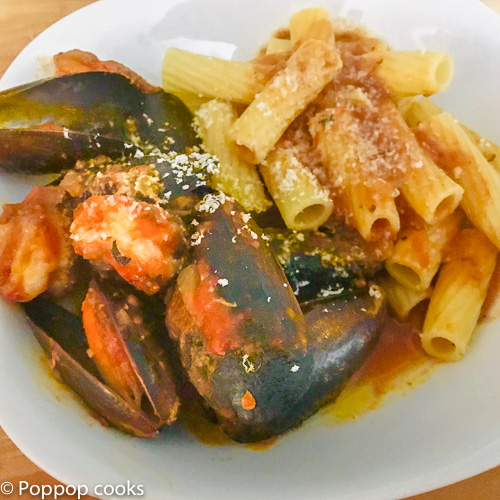 Mussels and Shrimp Fra Diavolo